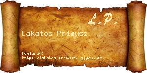 Lakatos Primusz névjegykártya